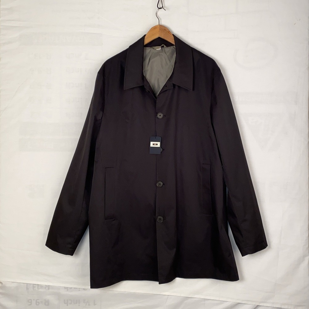 Joseph Abboud Overcoat Men's XL Black Polyester Modern Fit Car Coat